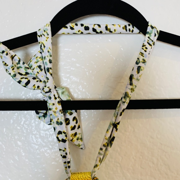 Venus Hot Rio One Piece Swimsuit Size 14 NWOT Leopard Floral Halter Neck Beach - Picture 4 of 16